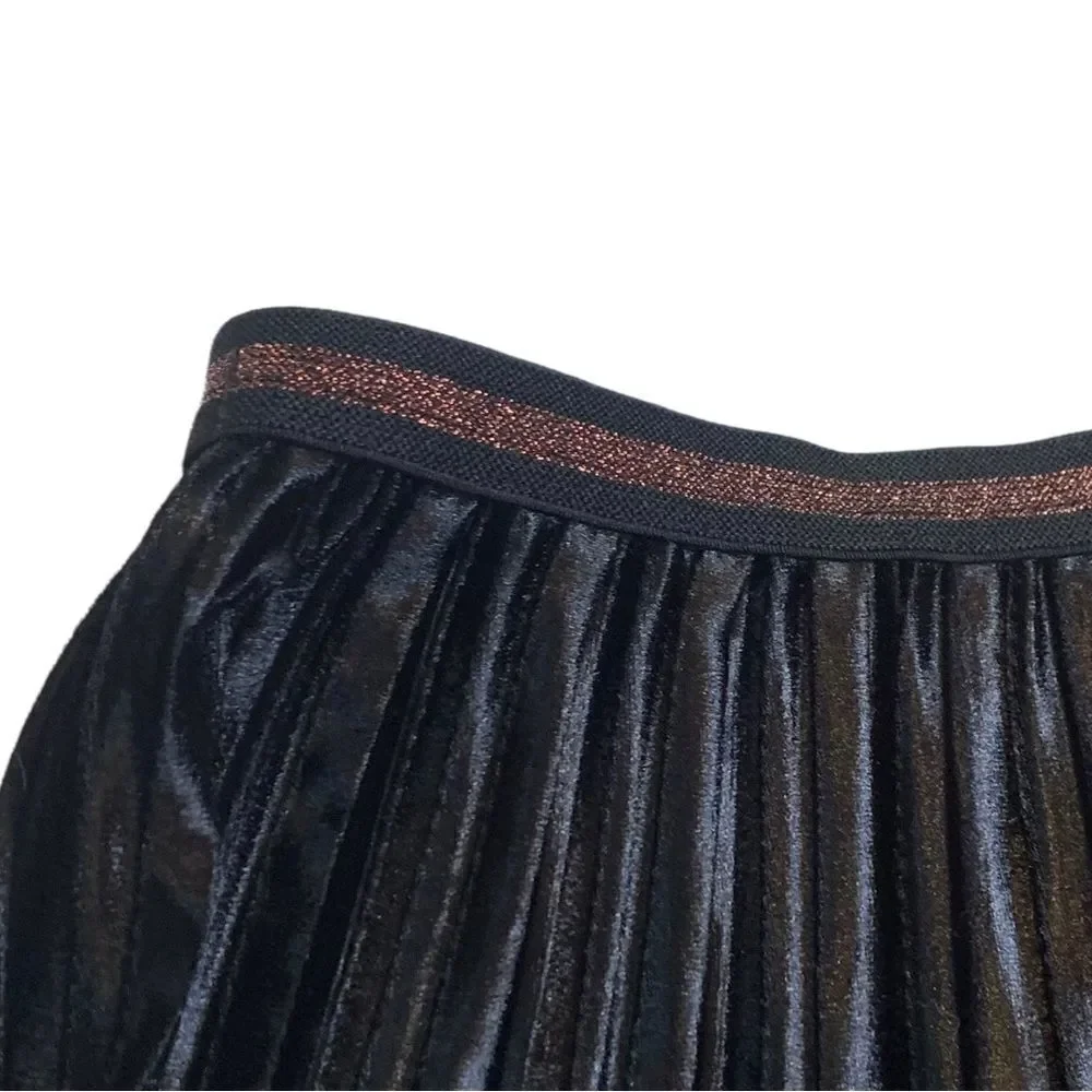 Girls Epic Threads Black Pleated Velour Skirt - Picture 2 of 7